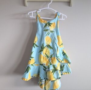 Sunny Lemon Print Kids Dress